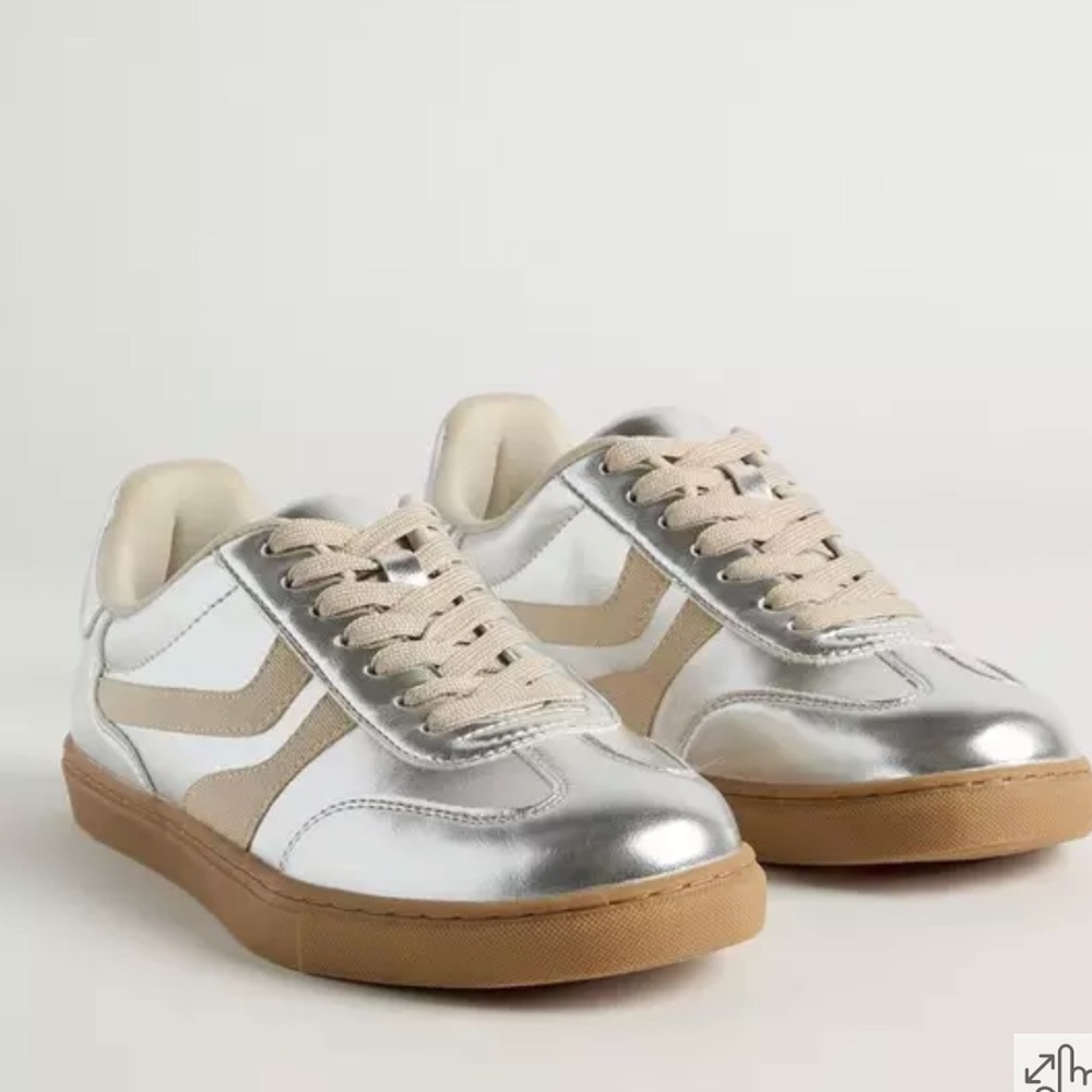 Torrid Sneakers- Metallic Silver size 7.5 wide width New with tags!